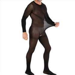 MenSexyWear Combinaison ouverte HYPNOSE Noire